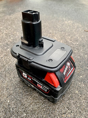 Milwaukee 18v slide on to Dewalt post style battery convertor, adaptor, LXT to XRP range