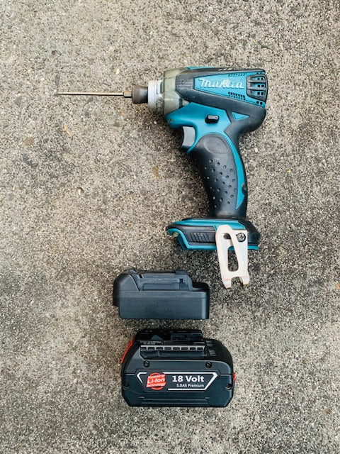 Bosch blue 18v battery adaptor to Makita LXT tools Your ToolBox