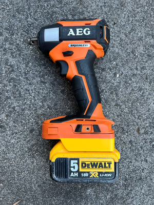 Dewalt 18v battery adaptor to AEG tools